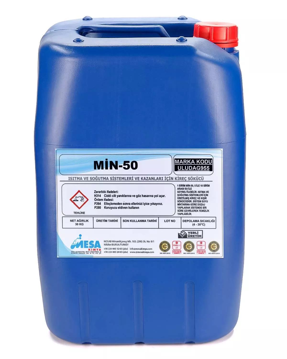 Kireç sökücü asit Min50-30 kg fiyatları